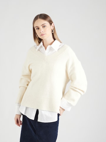 Gina Tricot Sweater in White: front