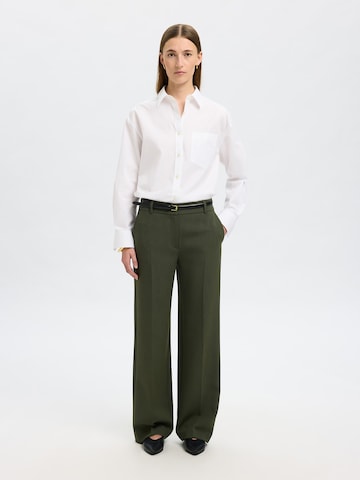 Wide Leg Pantalon à plis 'SLFRITA' SELECTED en vert