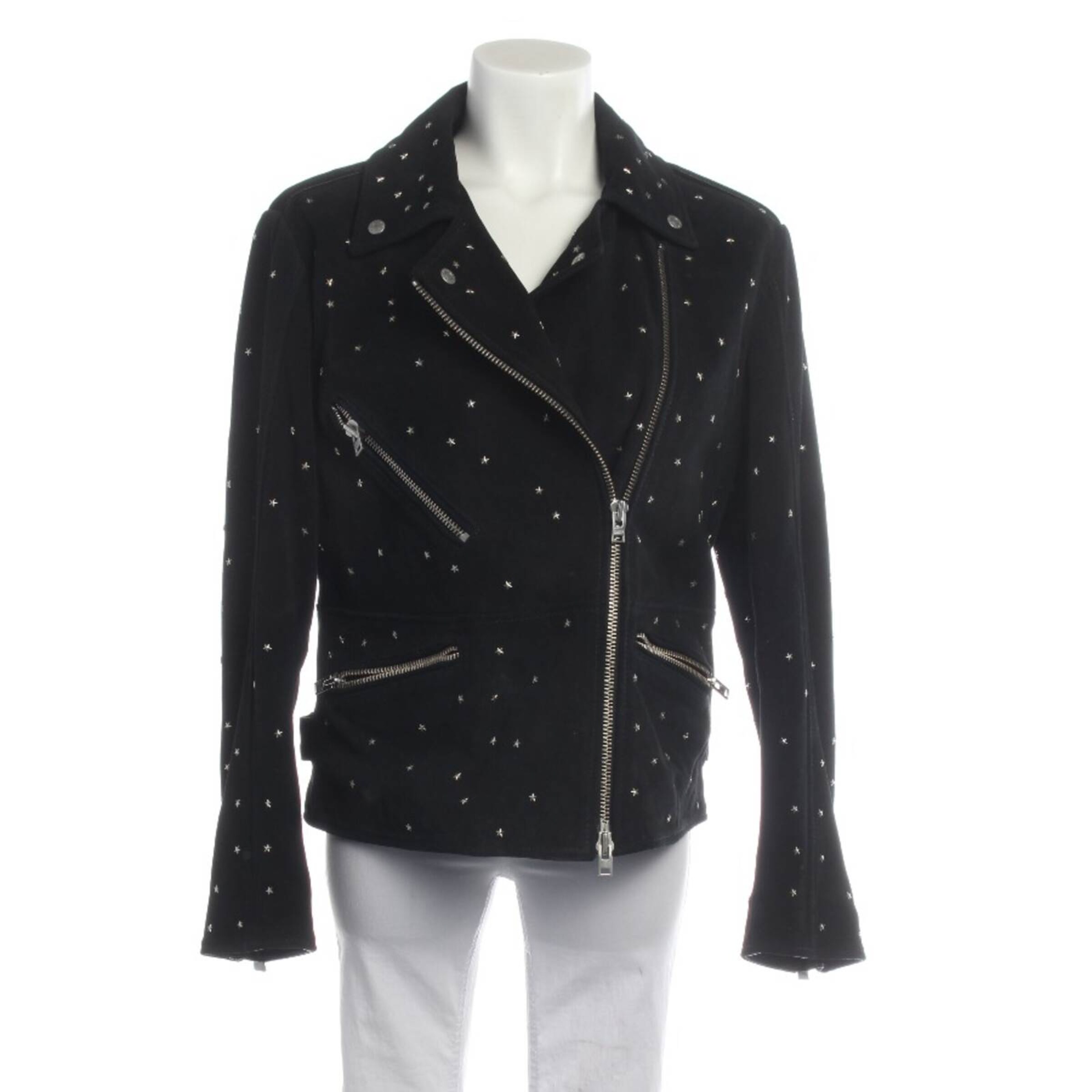 Closed Lederjacke / Ledermantel L in Schwarz: Vorderseite