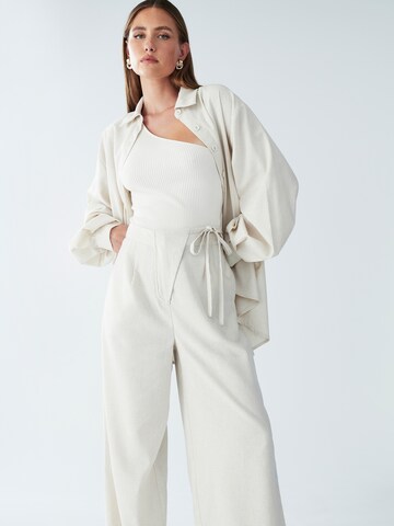 Willa Wide Leg Hose 'Glen' in Beige