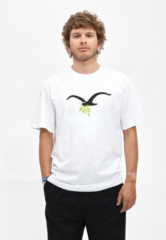 Cleptomanicx T-Shirt 'Peace' in Weiß: Vorderseite
