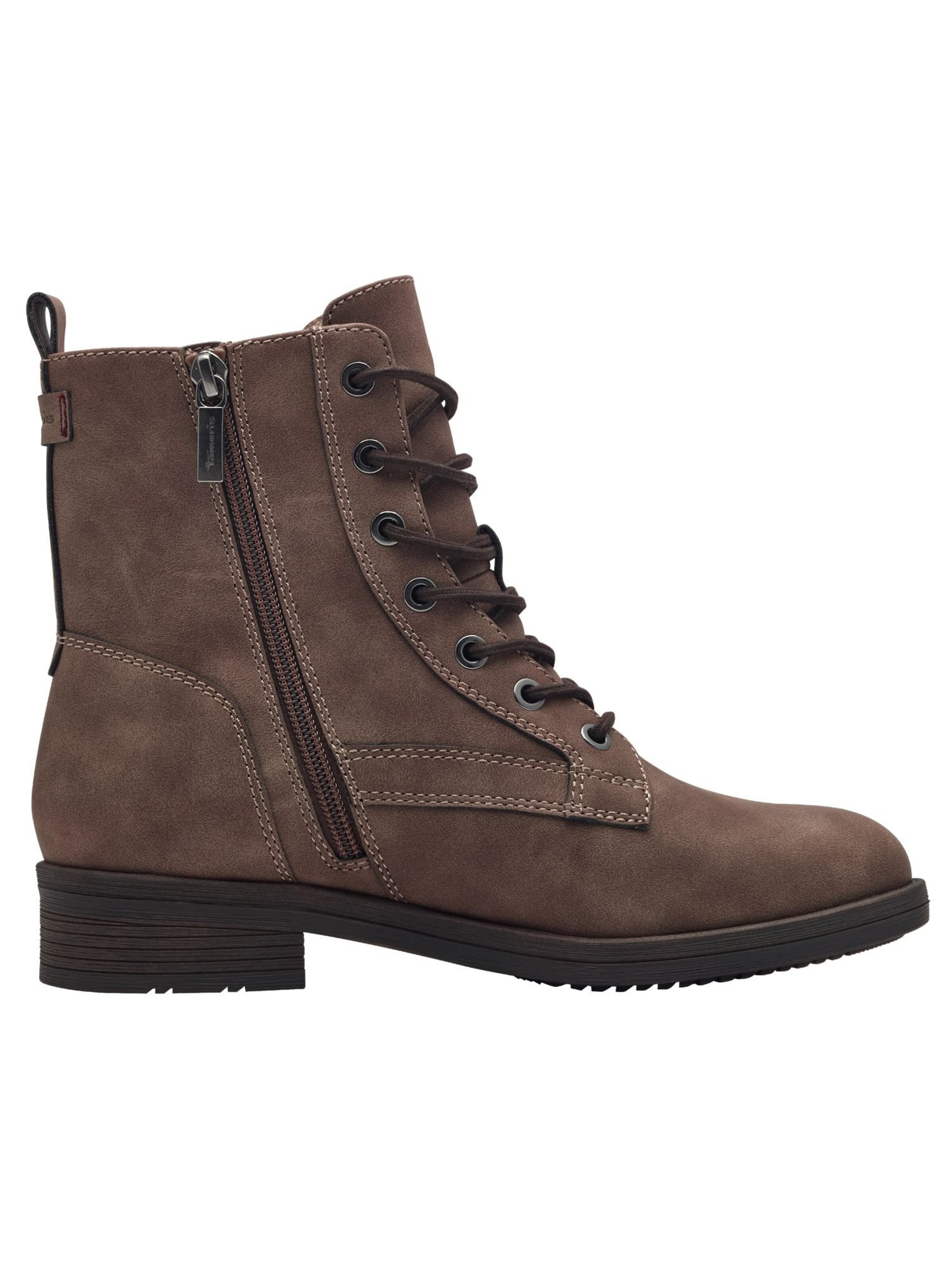 Tamaris Lace-Up Ankle Boots in Brown