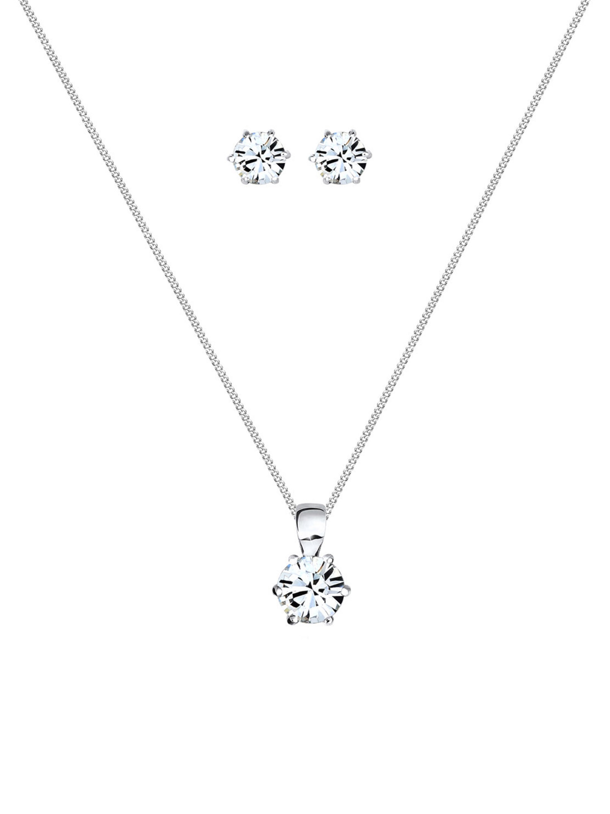 ELLI Zestaw biżuterii 'Kristall' w kolorze srebrny