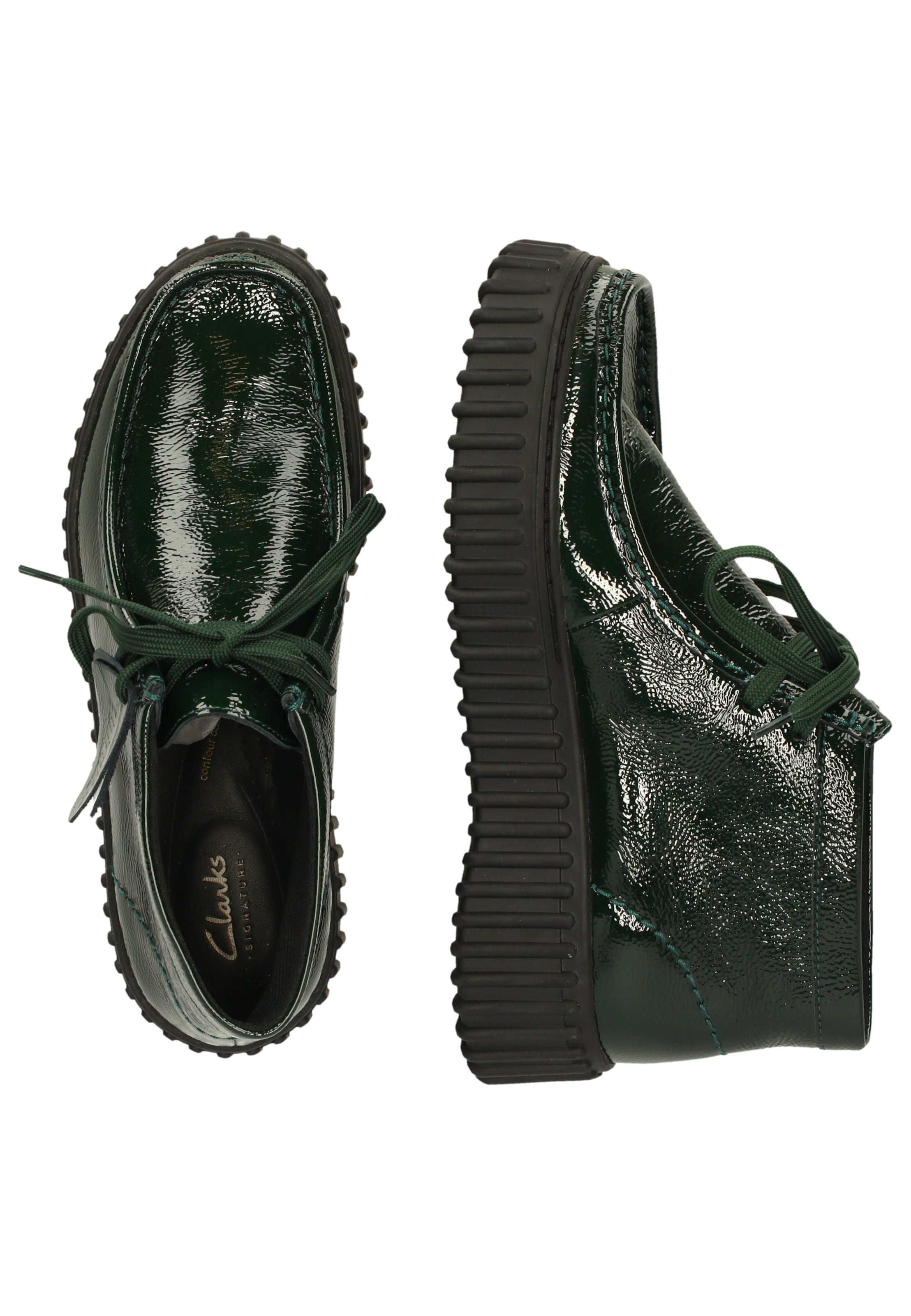 CLARKS Lace-Up Ankle Boots 'Torhill Moss' in Green