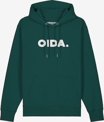 Watapparel Sweatshirt ' Oida ' in Groen: voorkant