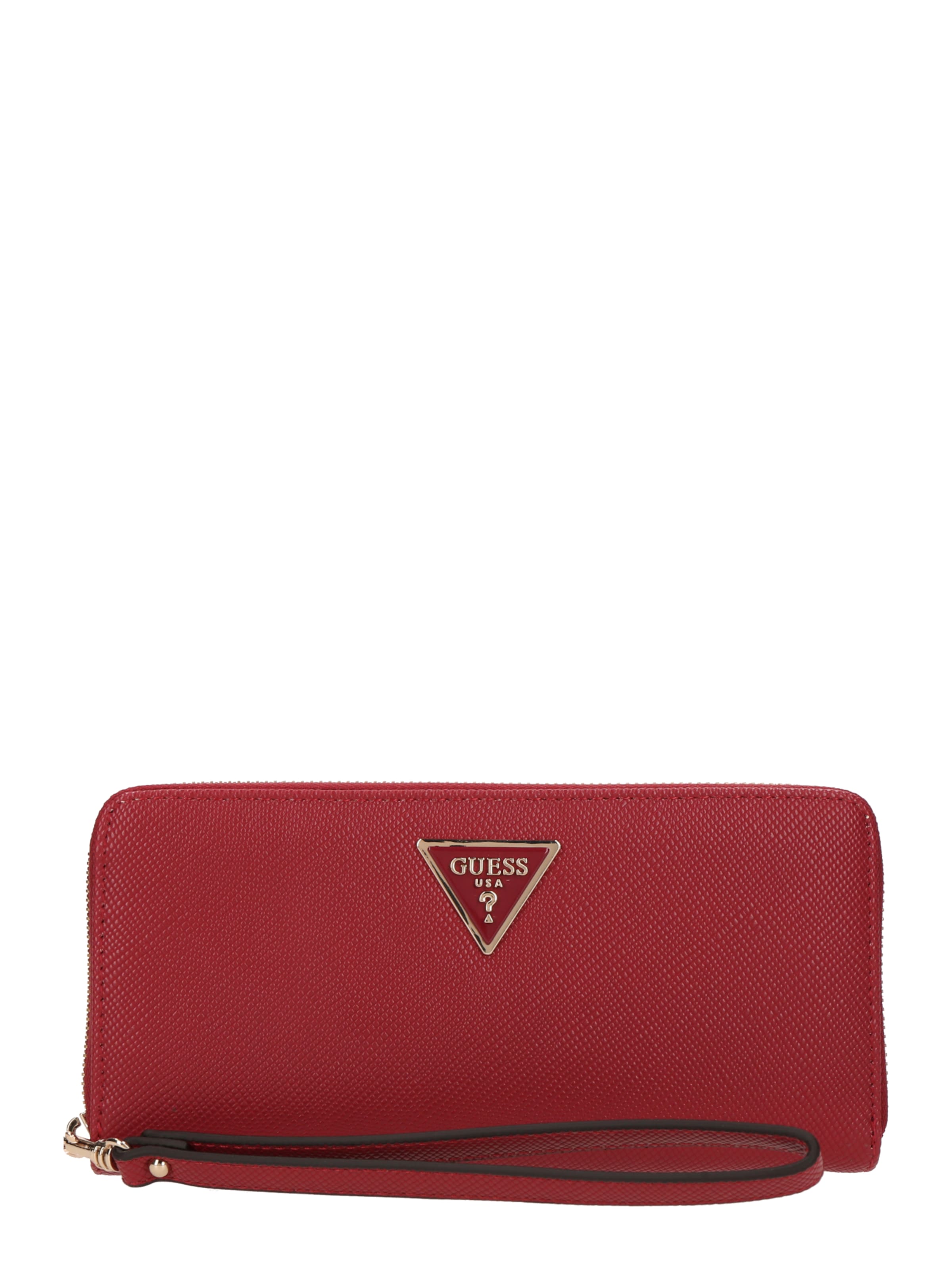 GUESS Portemonnee 'LAUREL II SLG LARGE ZIP AROUND' in Rood: voorkant
