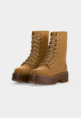 TIMBERLAND Šněrovací kozačky – hnědá