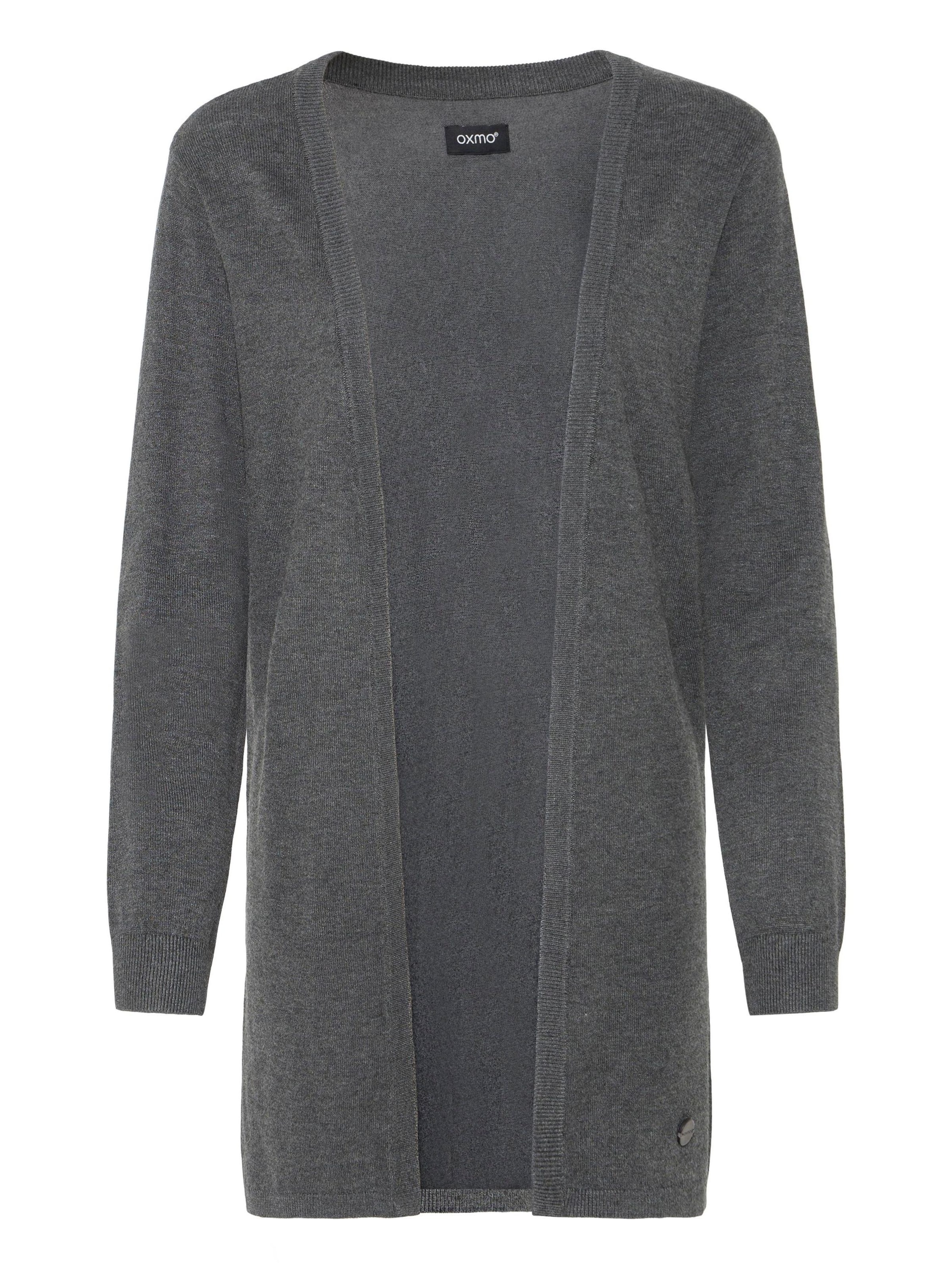 Oxmo - Casaco de malha ' OXAIDA LONG ' em cinzento: frente