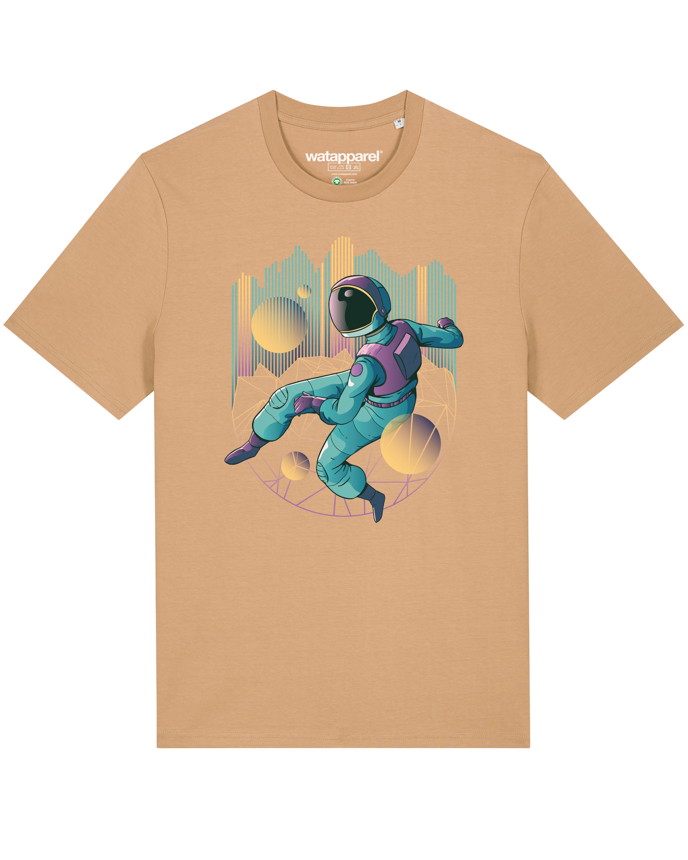 Watapparel Shirt 'Techno Astronaut' in Beige: voorkant