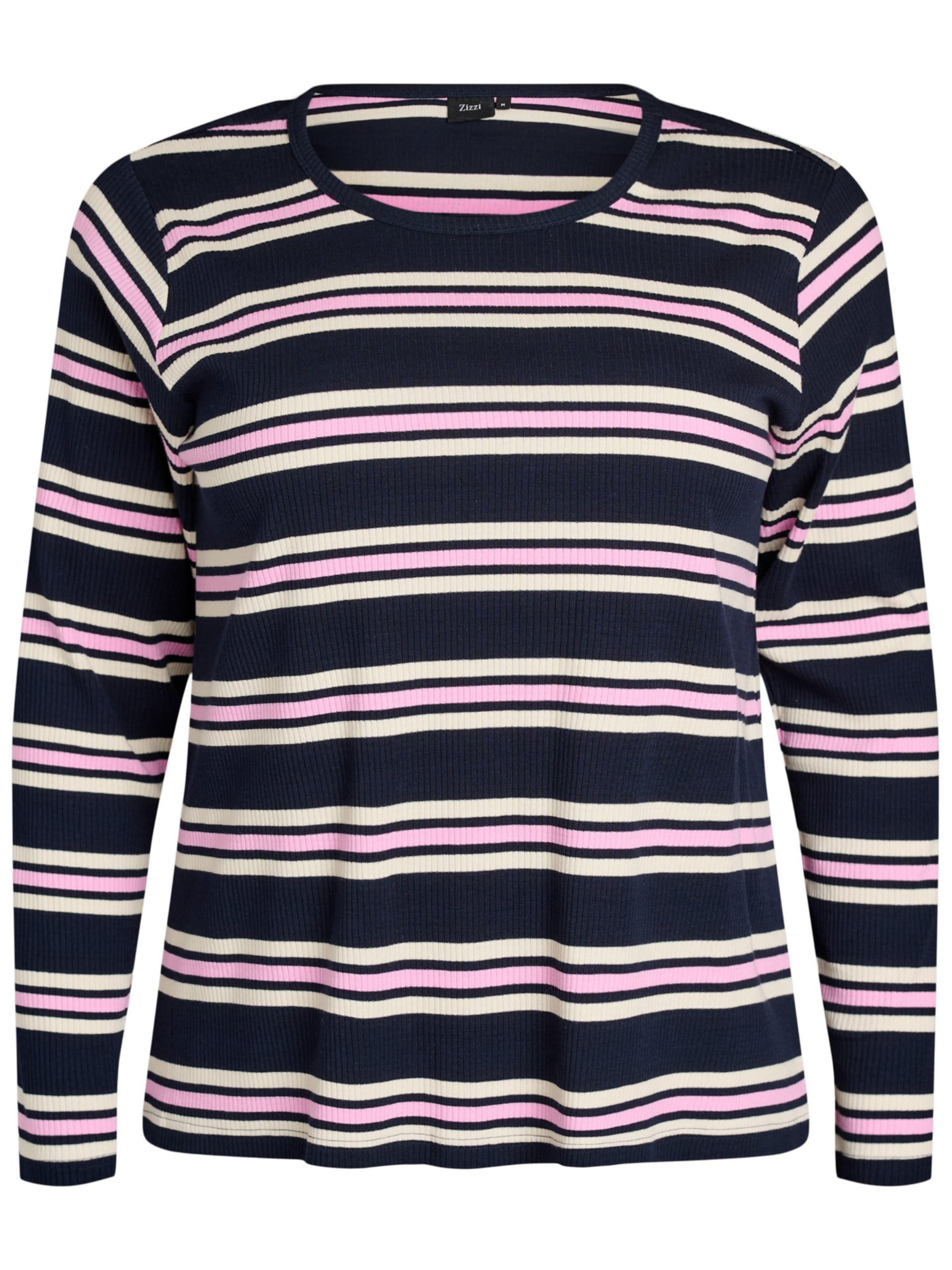 Zizzi Pajama shirt 'Meillie' in Blue: front