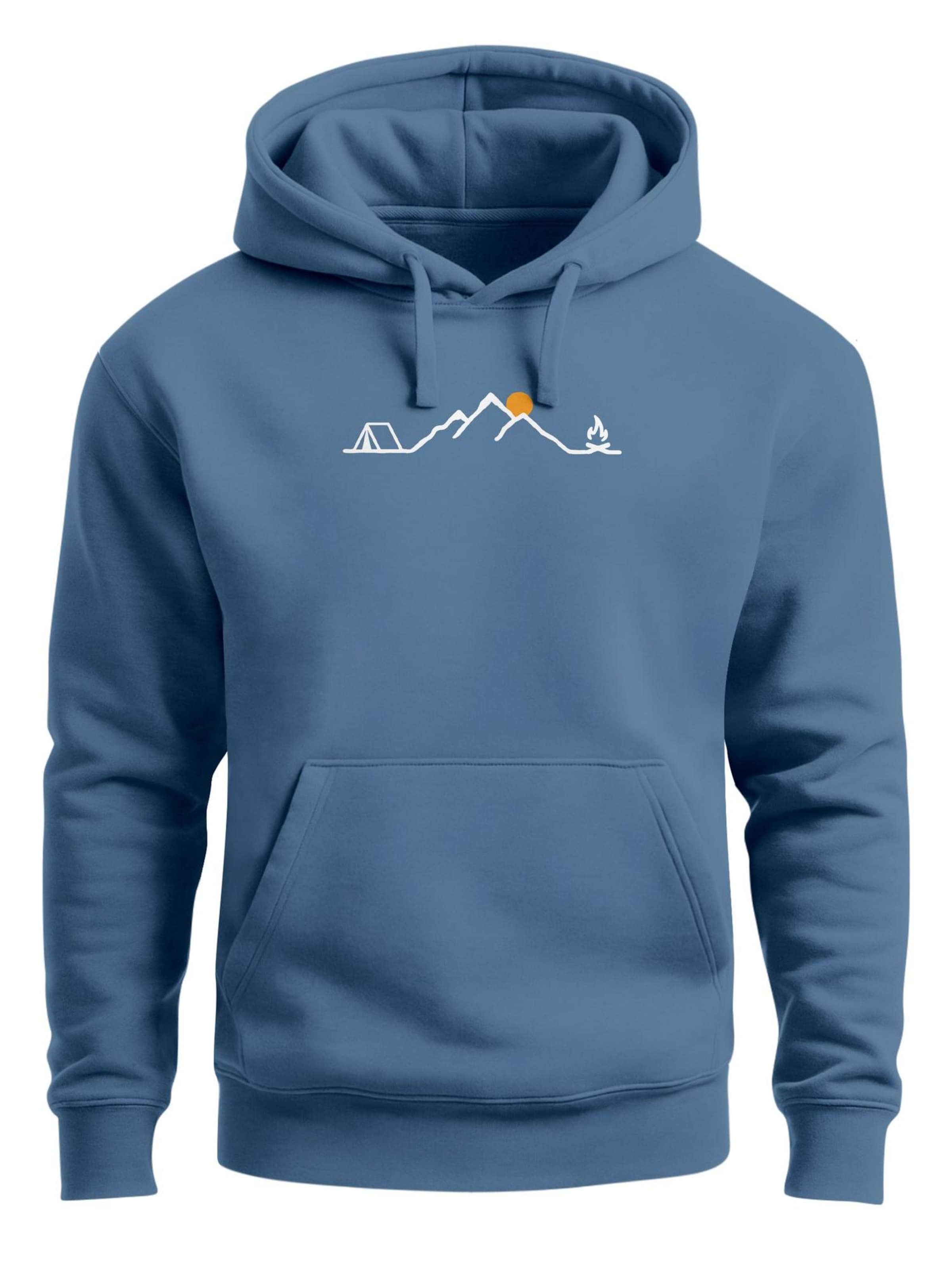 Neverless Sweatshirt 'Tent Campfire' in Blue: front
