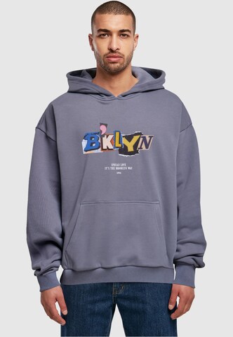 MT Upscale Sweatshirt 'BRKLYN' in Blauw: voorkant