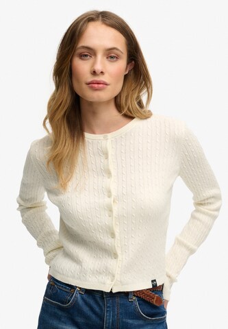 Superdry & Co Strickjacke in Weiß: Vorderseite