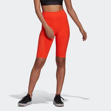 ADIDAS BY STELLA MCCARTNEY Skinny Παντελόνι φόρμας σε πορτοκαλί: μπροστά