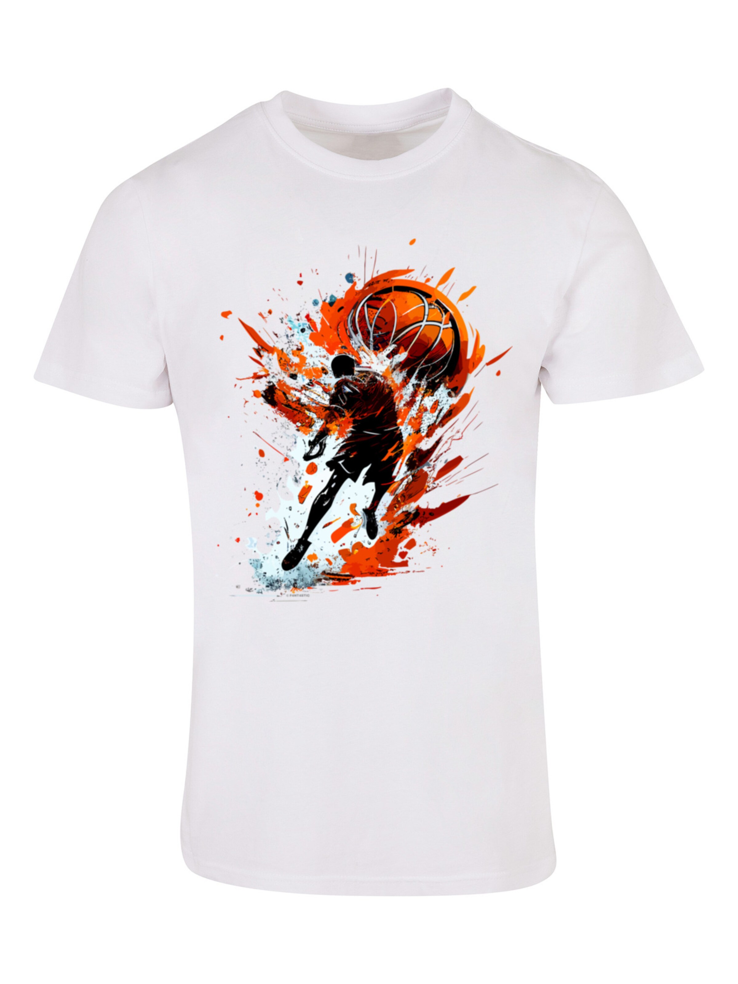 F4NT4STIC Shirt 'Basketball' in White: front