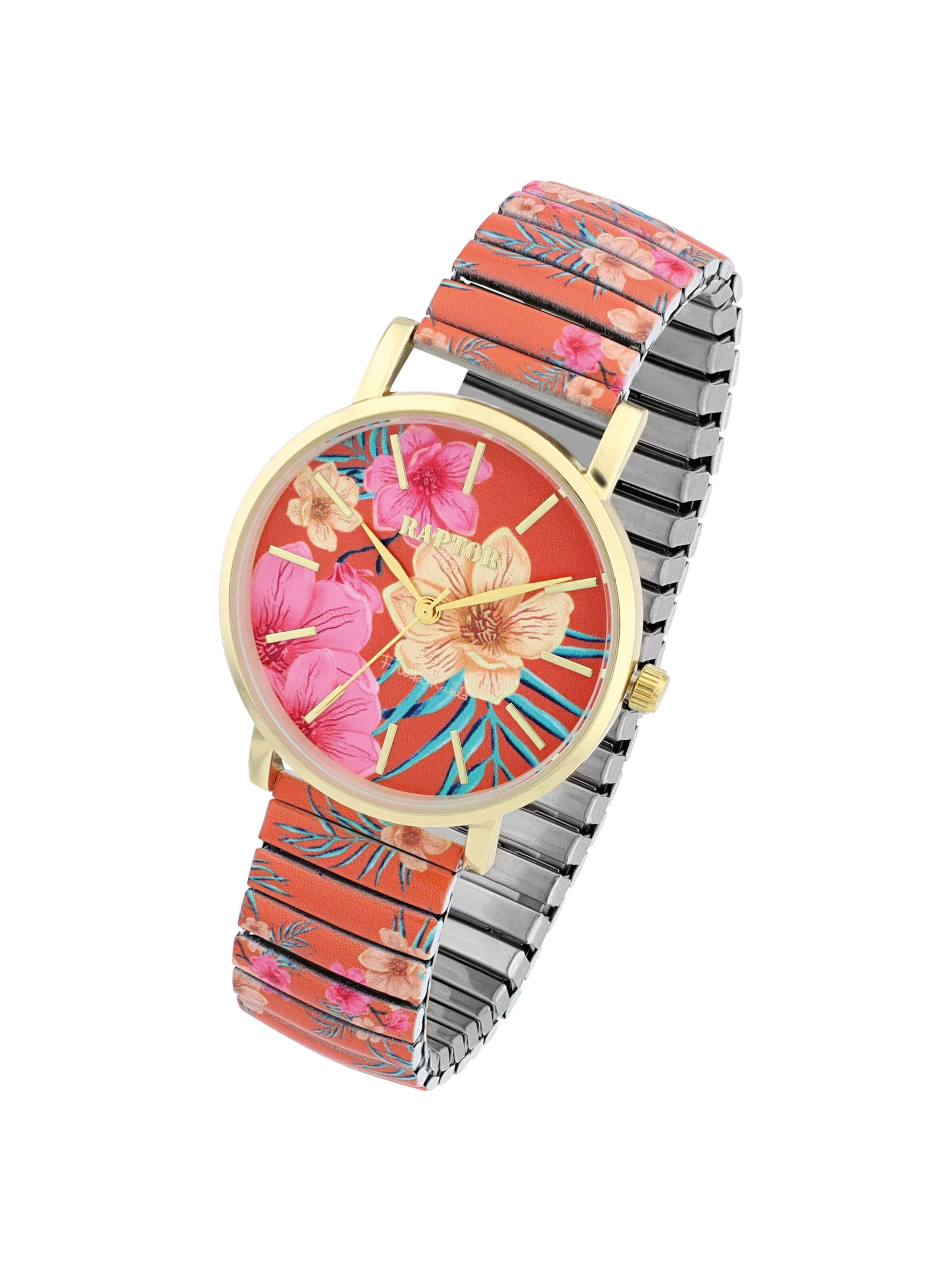 Raptor Analog Watch 'Frida Kahlo Edition, Mineralglas' in Orange: front