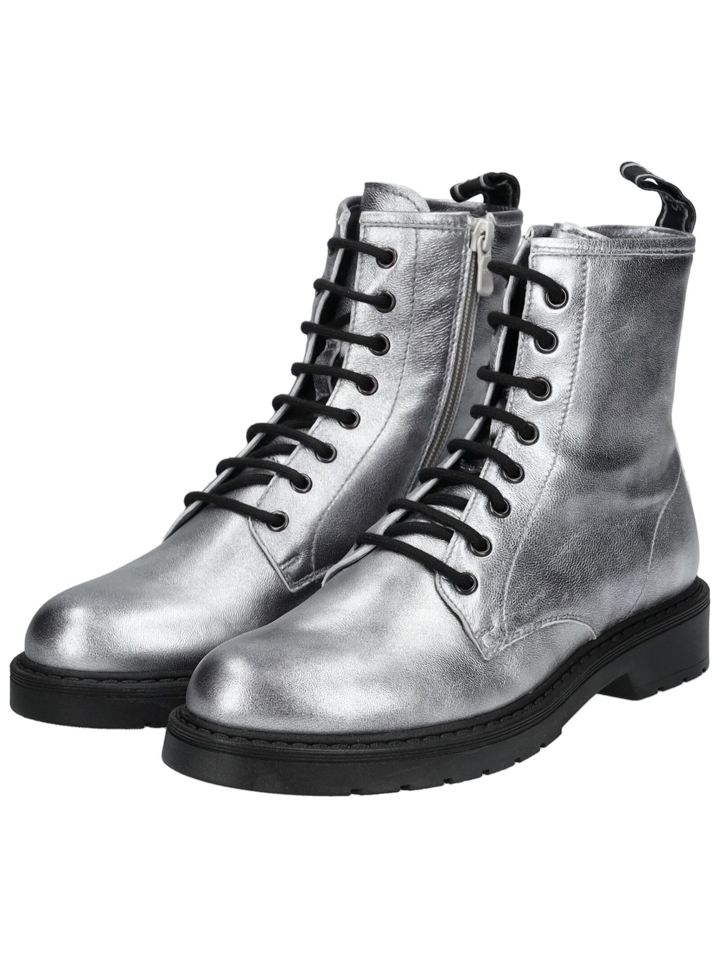 Nero Giardini Lace-up bootie in Silver