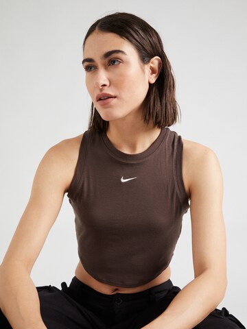 Nike Sportswear Top 'ESSENTIAL' | rjava barva: sprednja stran