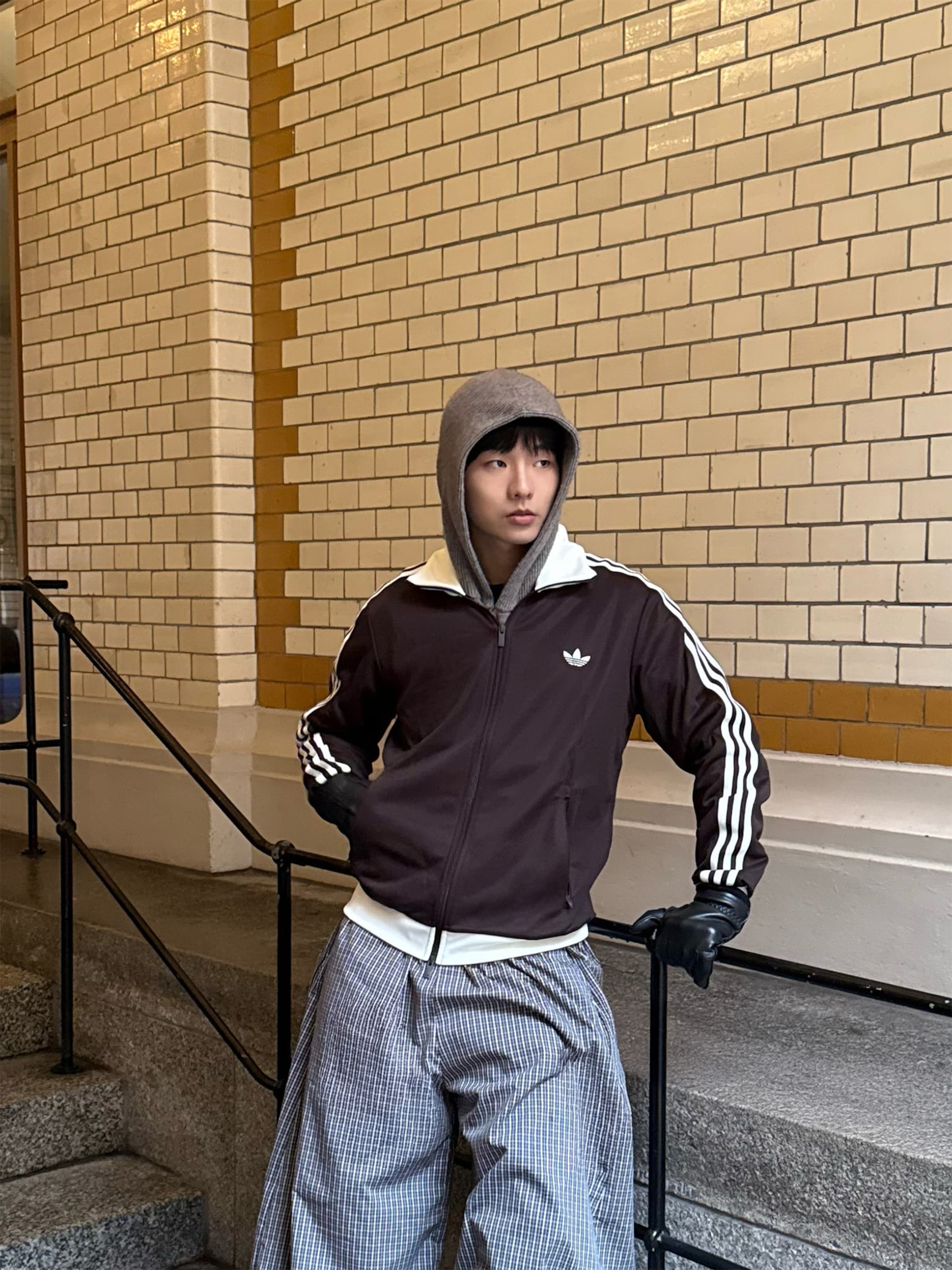 ADIDAS ORIGINALS Zip-Up Hoodie 'Classic' in Chestnut Brown | ABOUT YOU