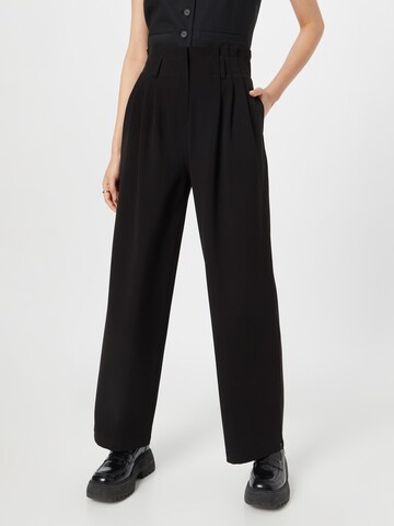 MSCH COPENHAGEN Wide leg Pleat-Front Pants 'Genetta Chana' in Black: front