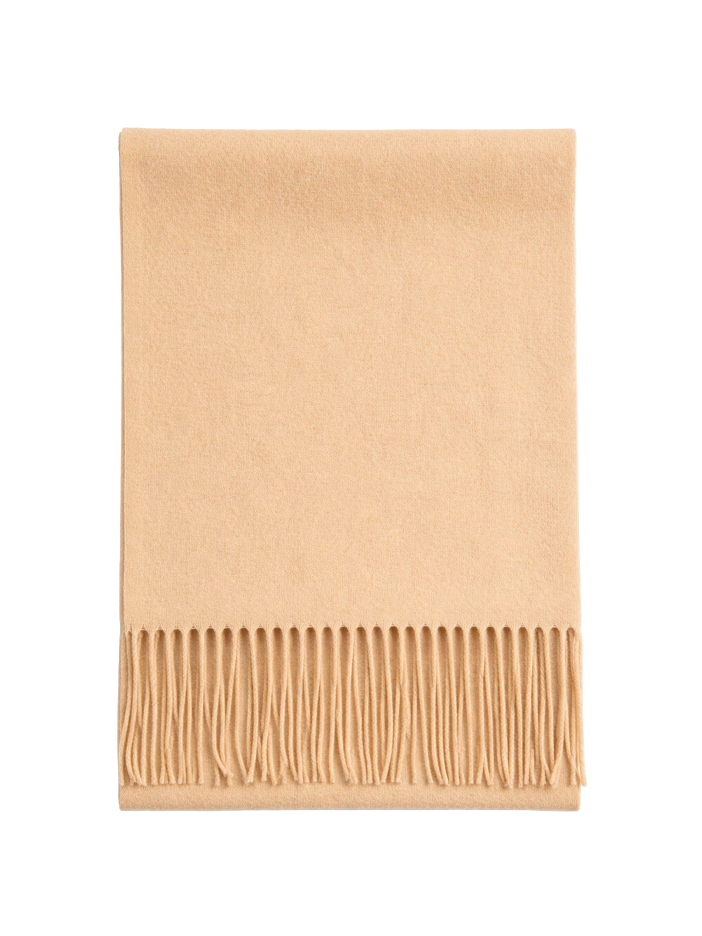 GOBI Cashmere Halsduk 'Unisex Cashmere Fringed Scarf' i beige: framsida