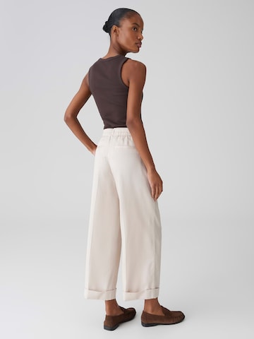 smėlio OPUS Plačios klešnės Kelnės su kantu 'Meeri'