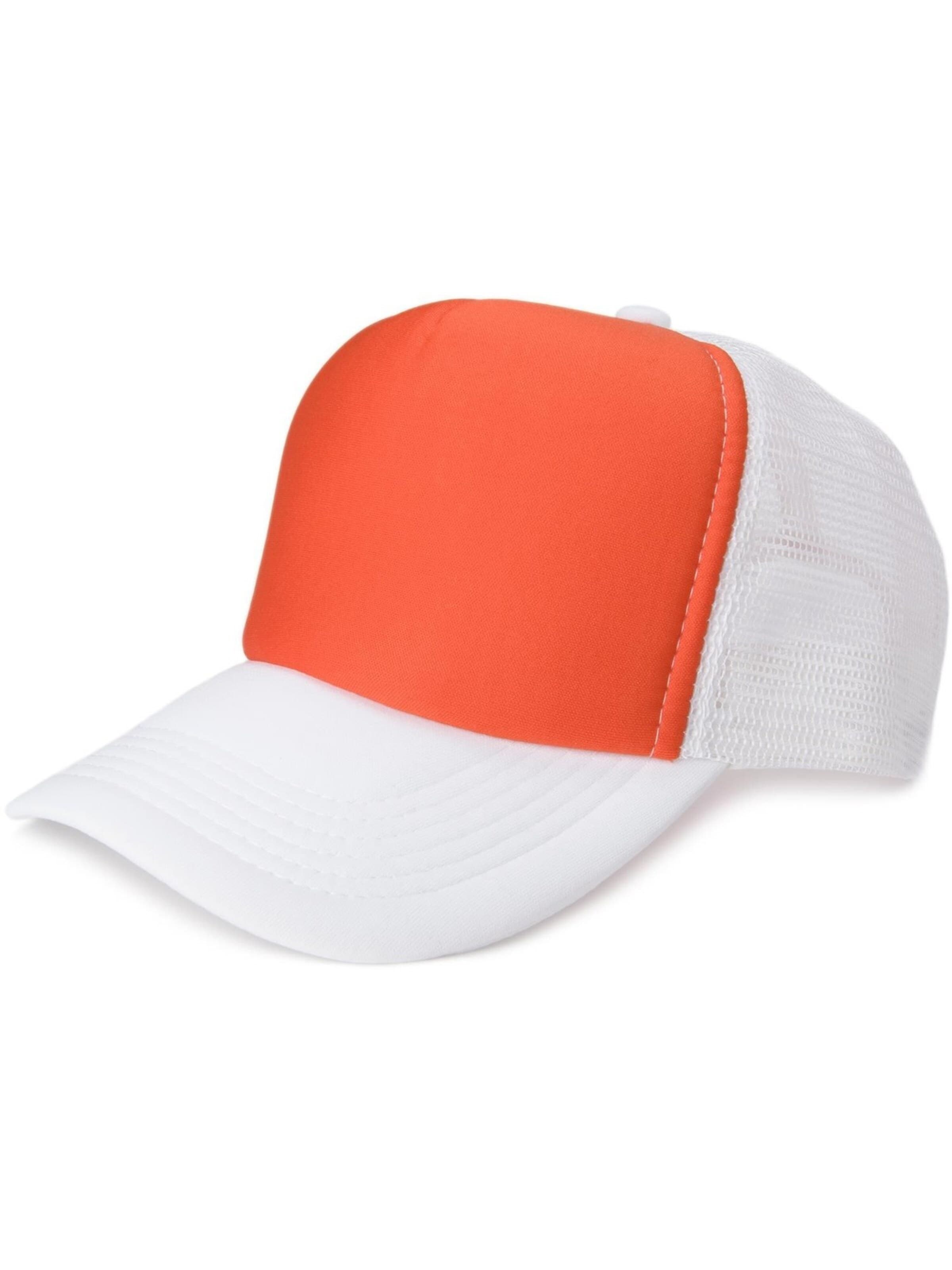 styleBREAKER Cap 'Trucker Cap 5-Panel Mesh' in Orange: front