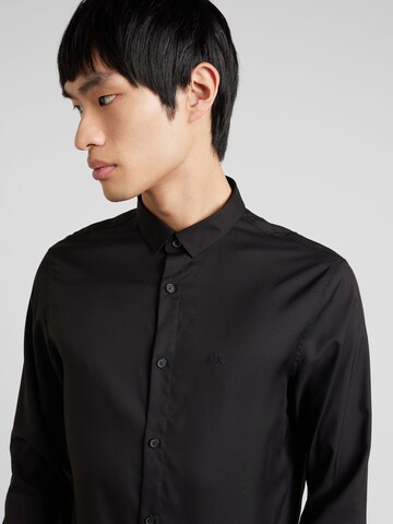 ARMANI EXCHANGE Slim fit Zakelijk overhemd in Zwart