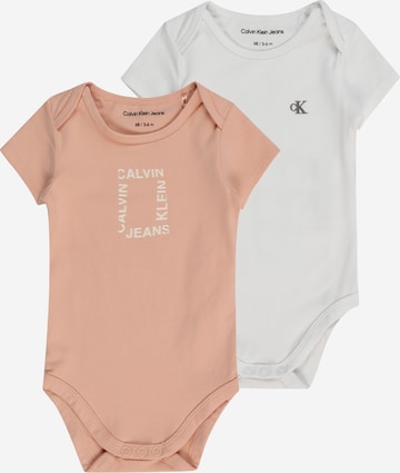 Calvin Klein Jeans Regular Бебешки гащеризони/боди в розово: отпред