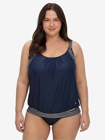 SHEEGO Tankini Top in Blue: front