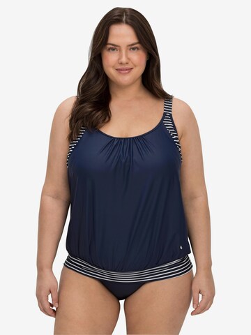 SHEEGO Tankini Top in Blue: front