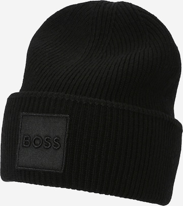 BOSS Black Beanie 'Landran' in Black: front