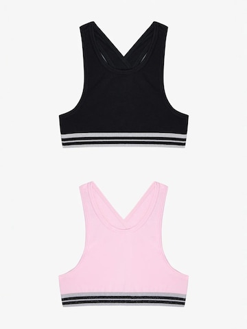 Penti Top 'PENTI Glitzer-Sporttops im 2er-Pack' in Black: front