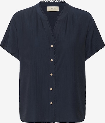 Cream Blouse 'Lori' in Blauw: voorkant