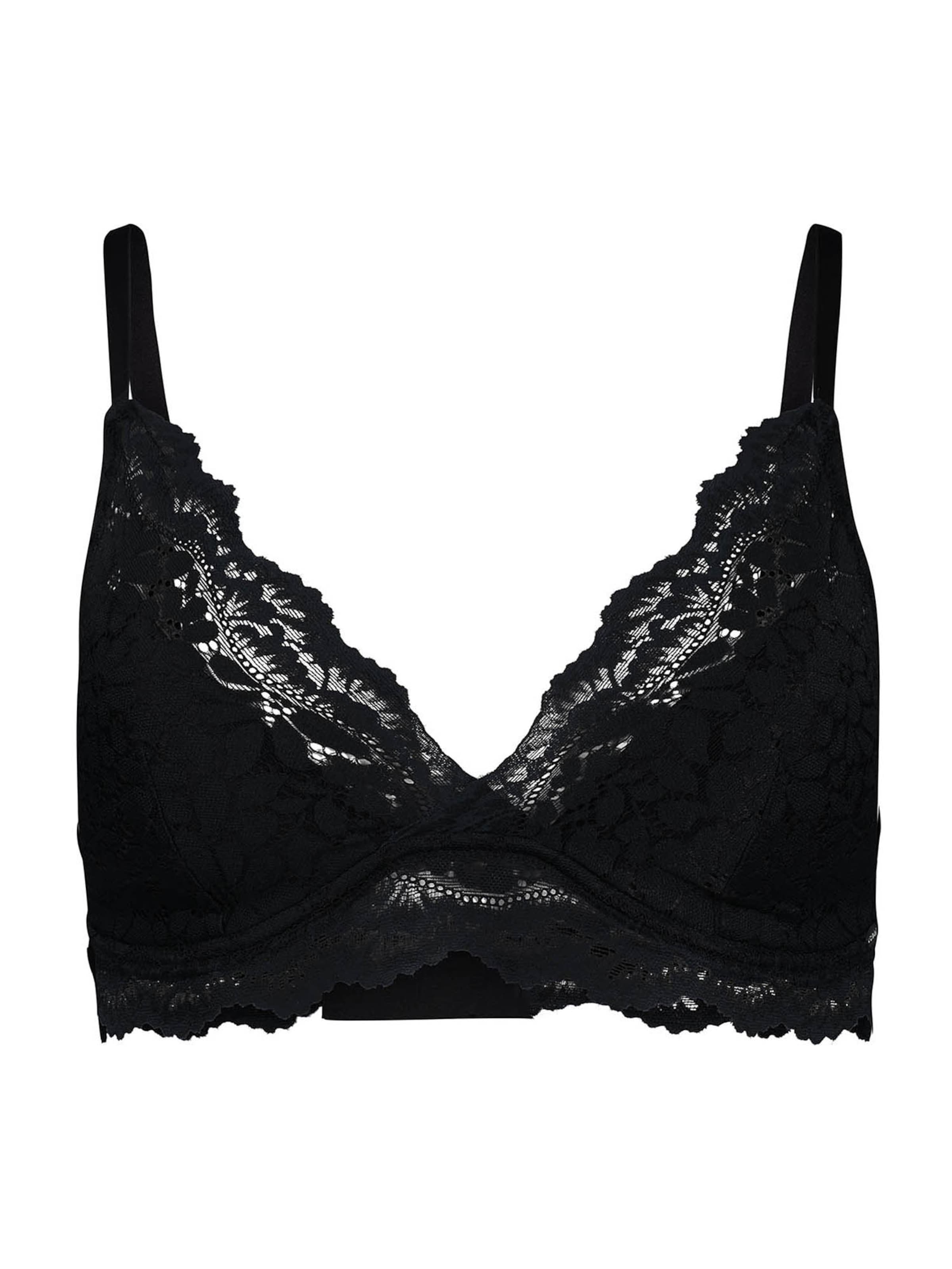 melns Skiny Trijstūra formas Krūšturis: no priekšpuses