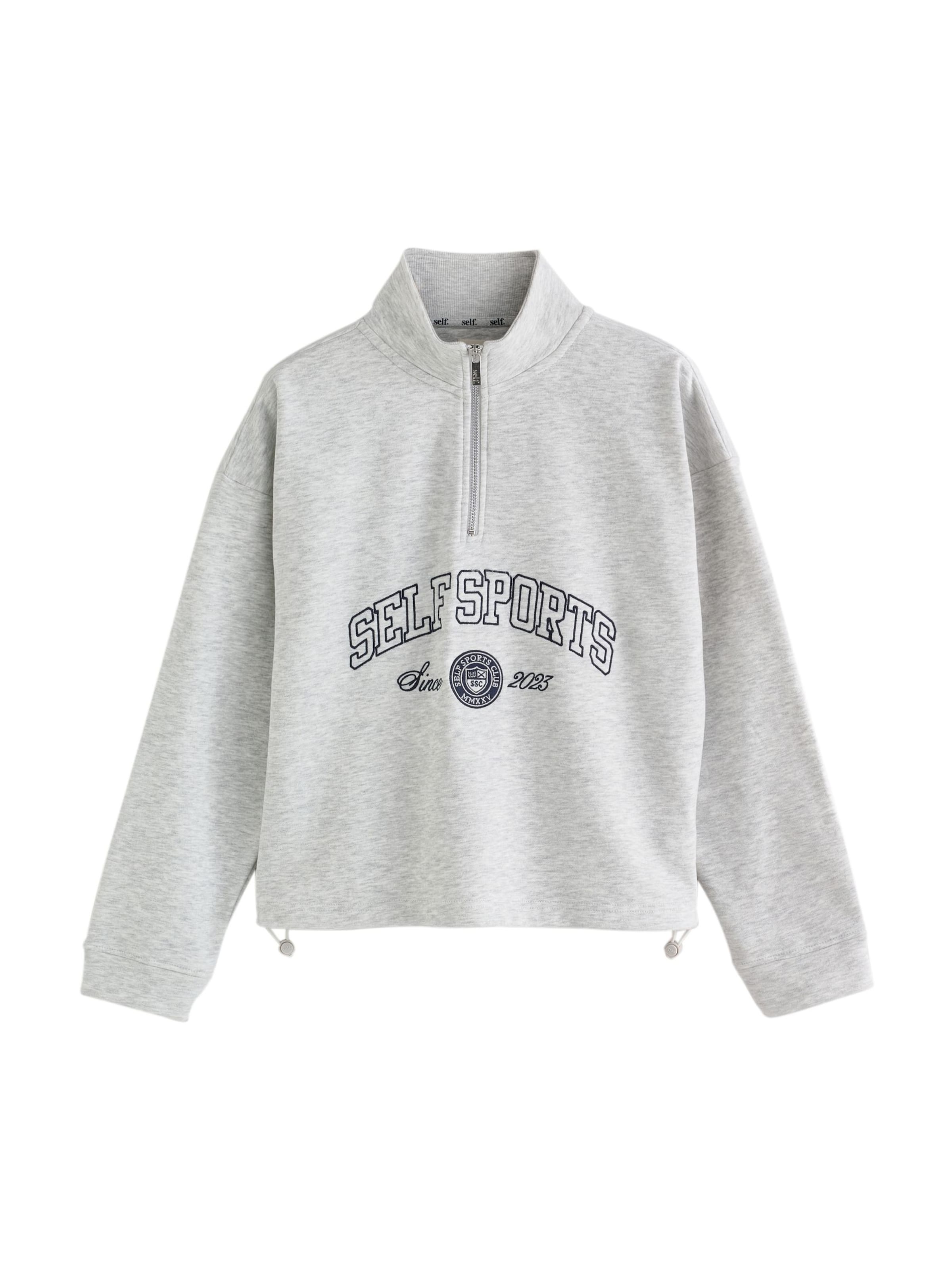 Sweat-shirt self. en gris : devant