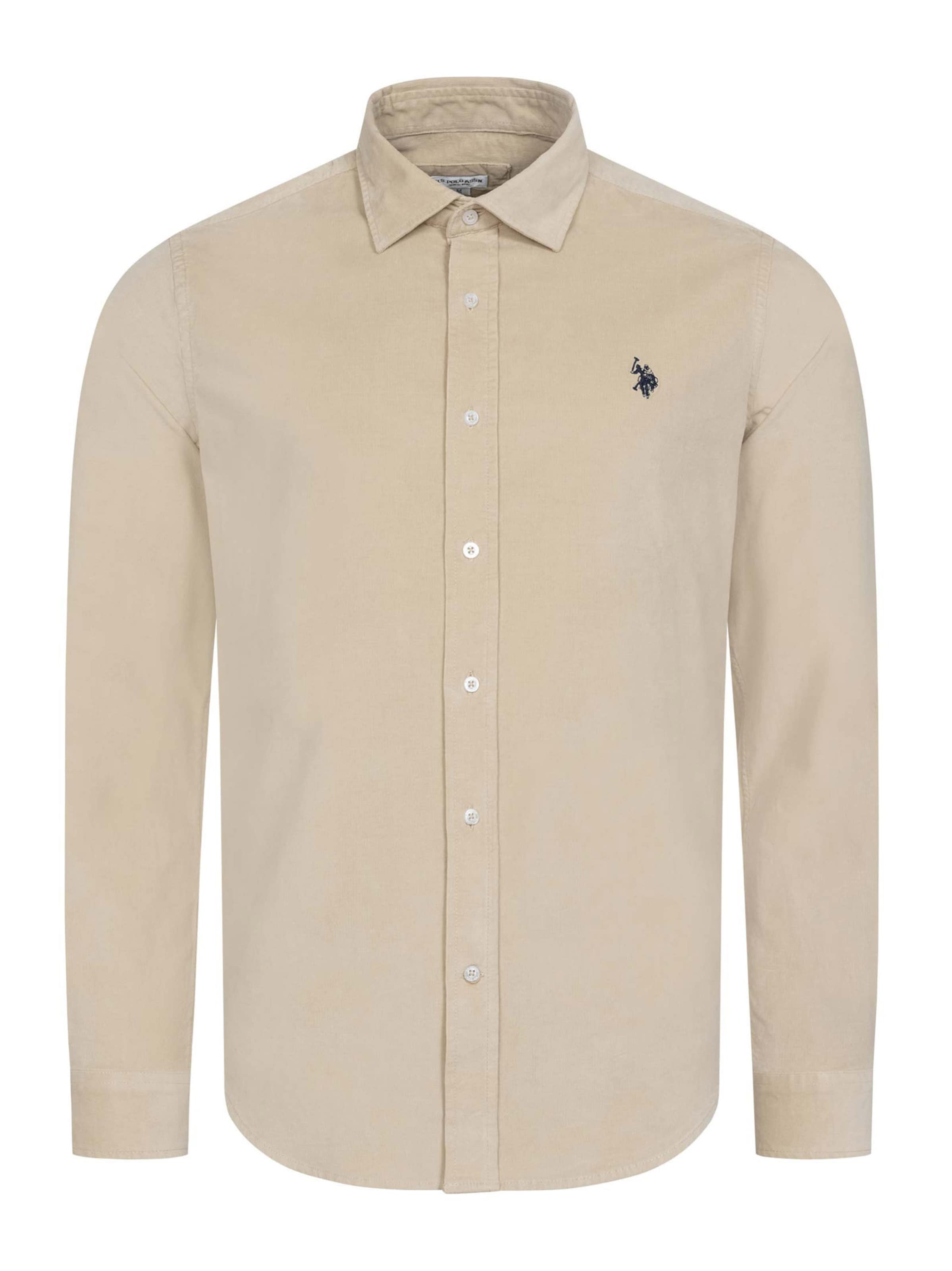 U.S. POLO ASSN. Regular Fit Hemd in Beige: Vorderseite