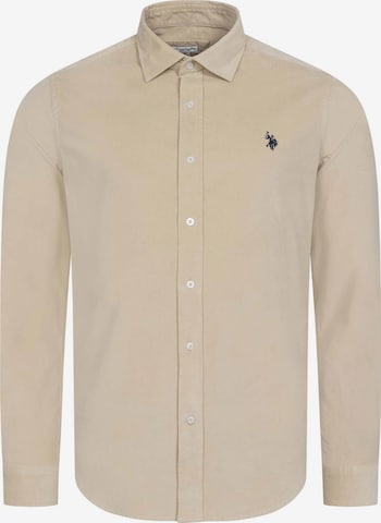 U.S. POLO ASSN. Regular Fit Hemd in Beige: Vorderseite