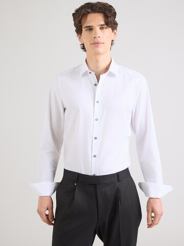 Coupe slim Chemise 'Level 5' OLYMP en blanc : devant