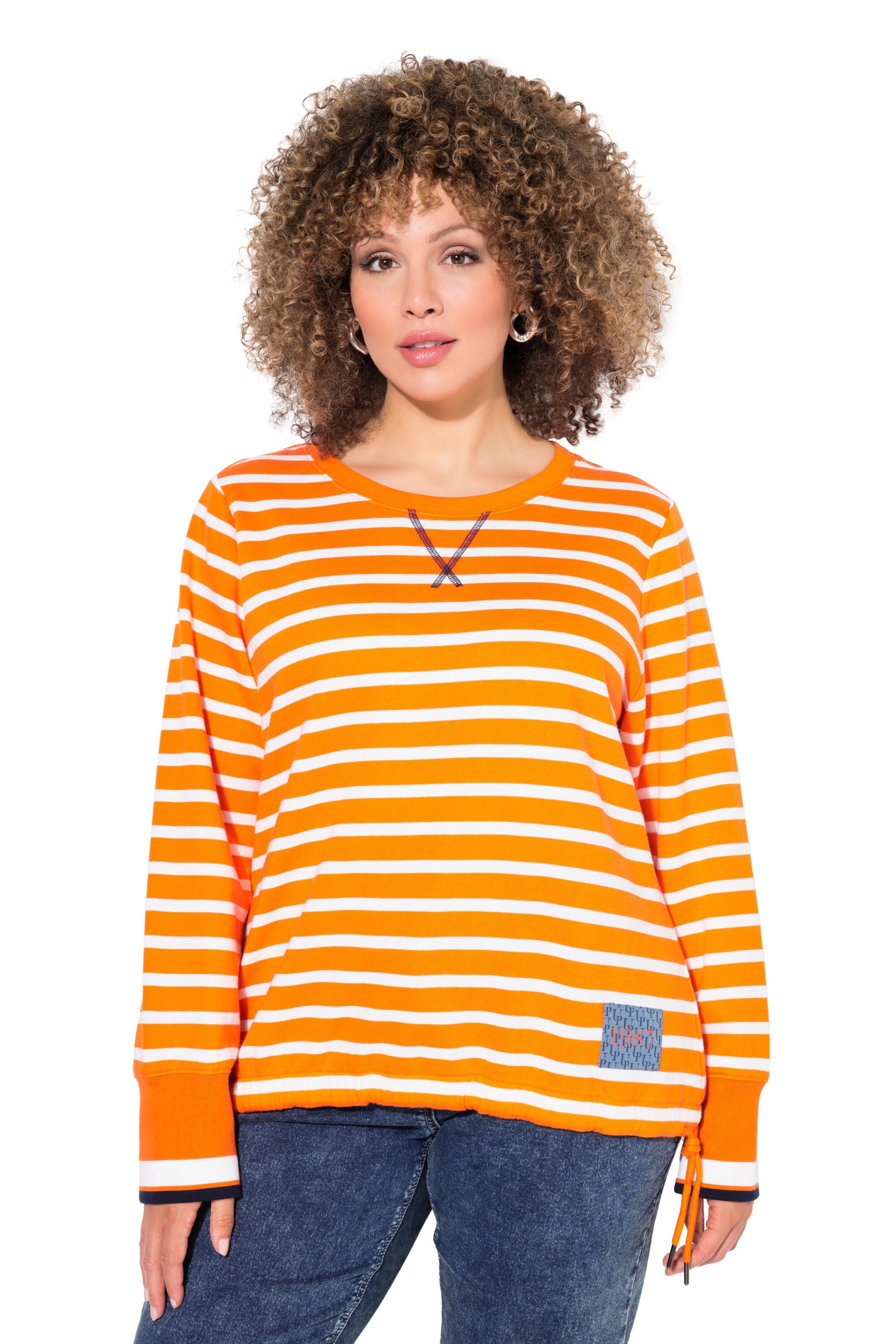 Ulla Popken Sweatshirt in Oranje: voorkant