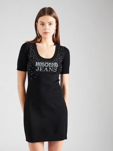 Moschino Jeans - Vestido de malha em preto: frente