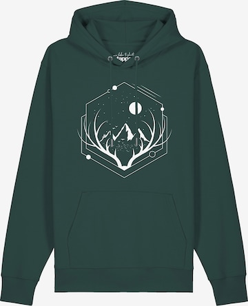 Watapparel Sweatshirt 'Wanderlust at night' in Green: front