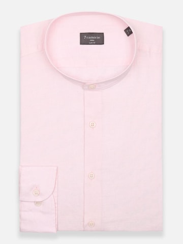 7Camicie Slim fit Zakelijk overhemd 'Caravaggio Linen Man Shirt Green' in Roze