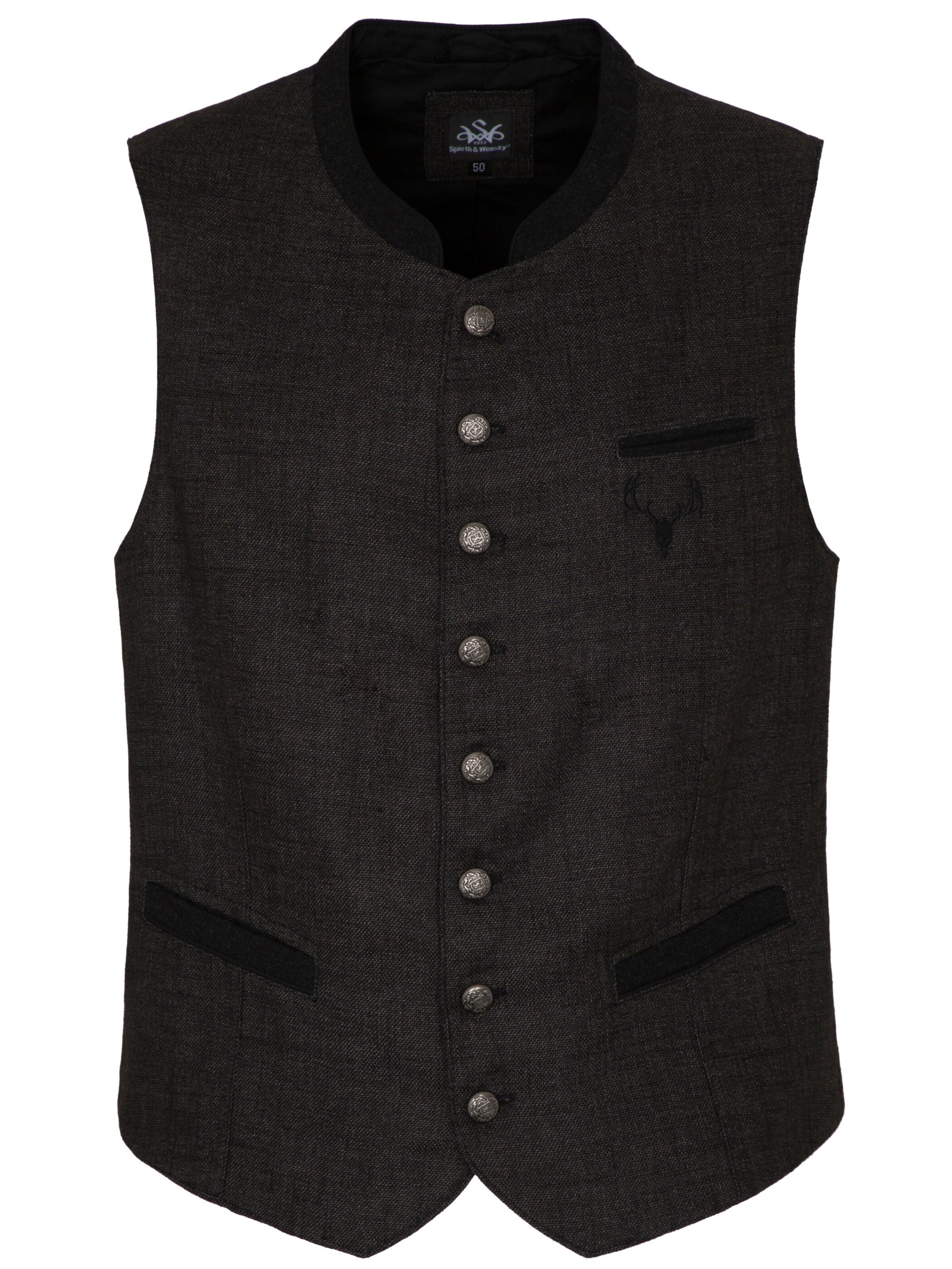 SPIETH & WENSKY Klederdracht gilet in Zwart: voorkant