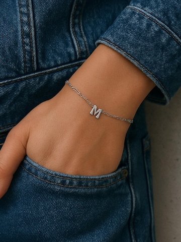 Luxenter - Pulseira 'Alphabet M' em prata: frente