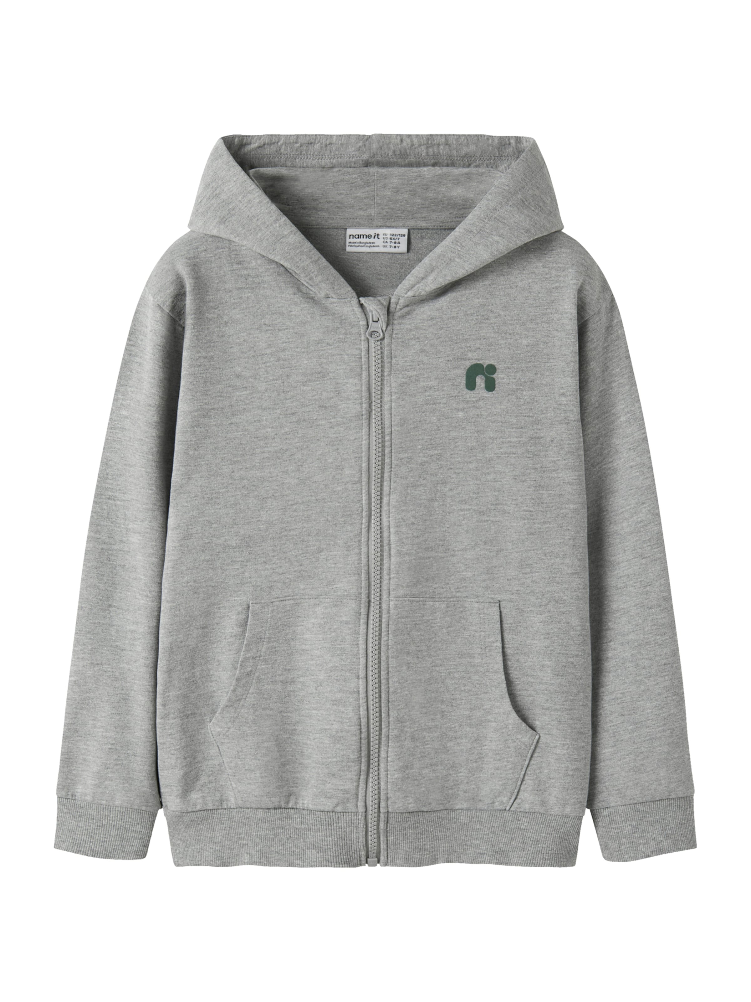 NAME IT Sweatjacke 'NKMVALON' in Grau: Vorderseite