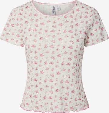 Tricou 'PCMYA' de la PIECES pe bej: față