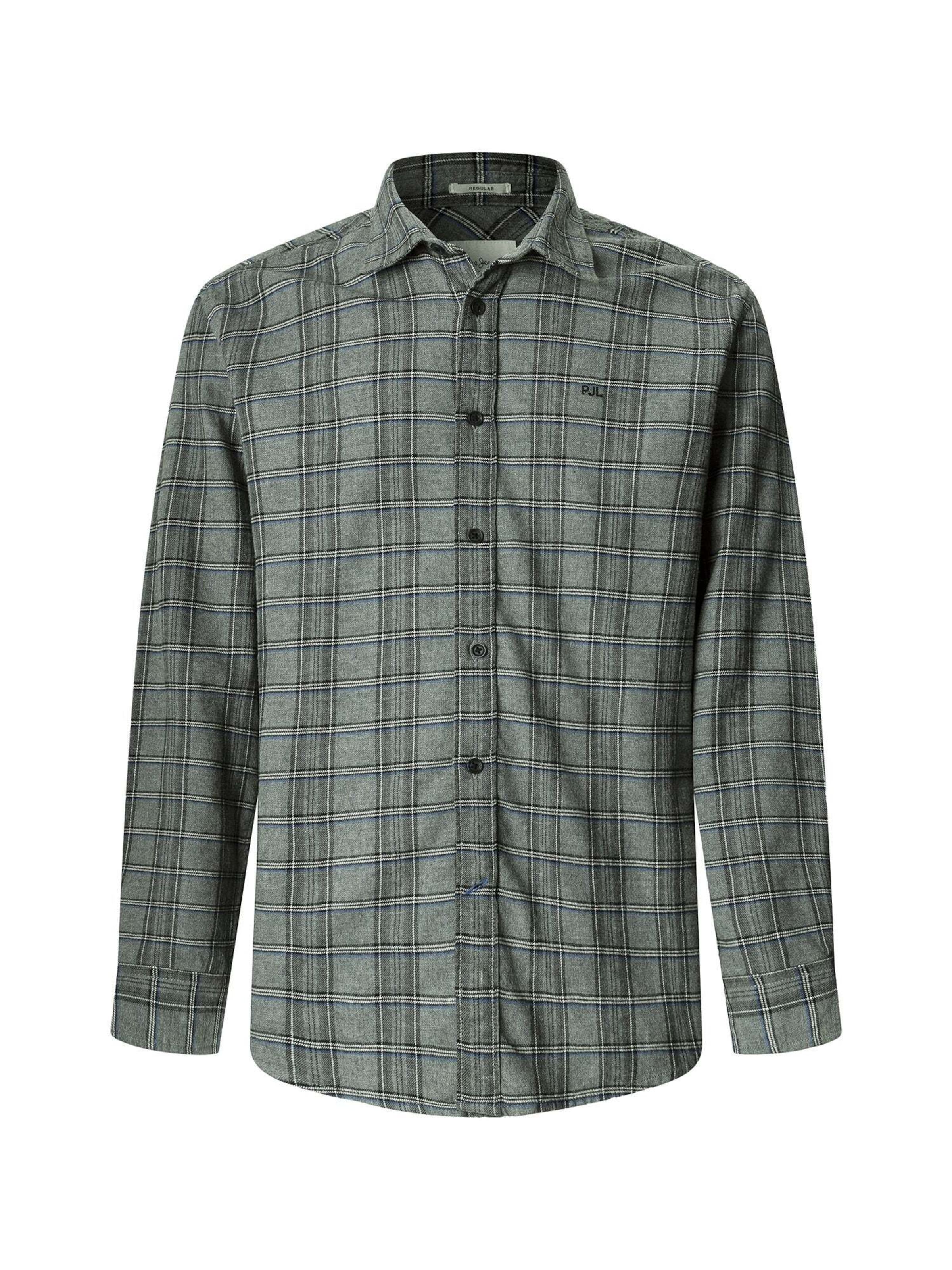 Pepe Jeans Regular fit Button Up Shirt 'Clive' in Grey: front