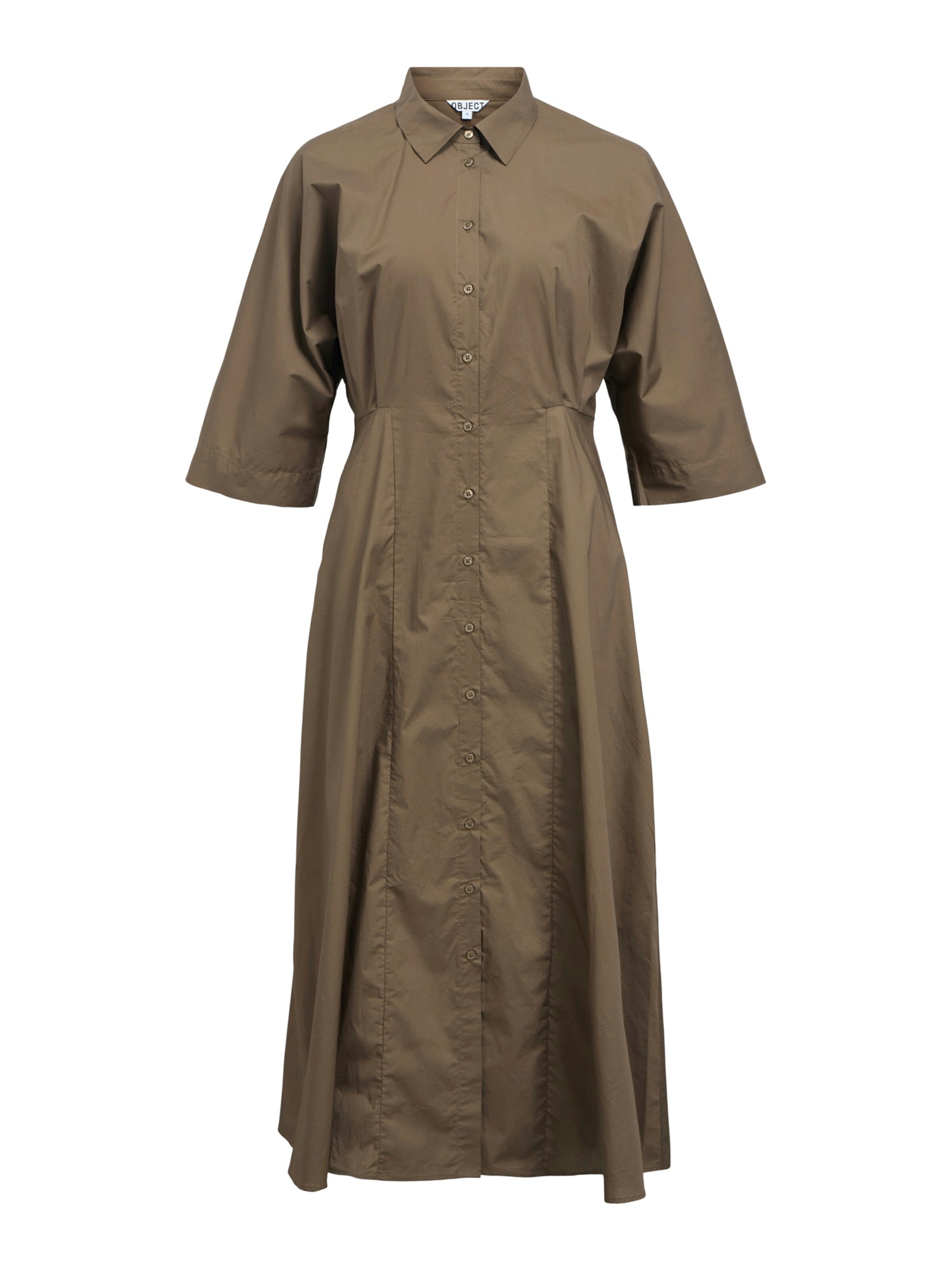 OBJECT - Vestido camisero 'OBJELLY HOPE' en marrón: frente