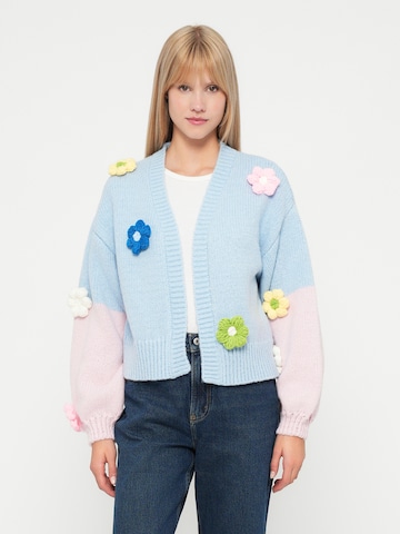 PIECES Knit Cardigan 'PCJenner' in Blue: front